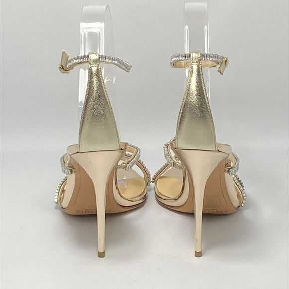 Alexandre Birman Metallic Leather Crystal-Embellished Sandals size 37.5 - Picture 9 of 12